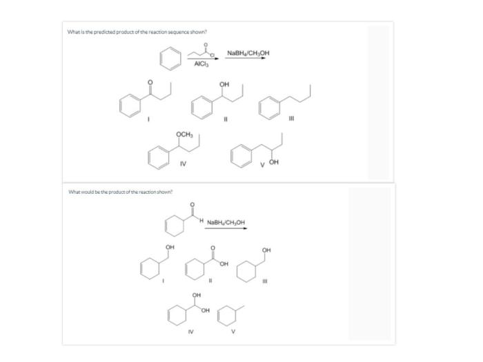 What is the predicted product of the reaction sequence shown