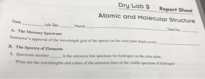 Dry lab 3 atomic and molecular structure answers