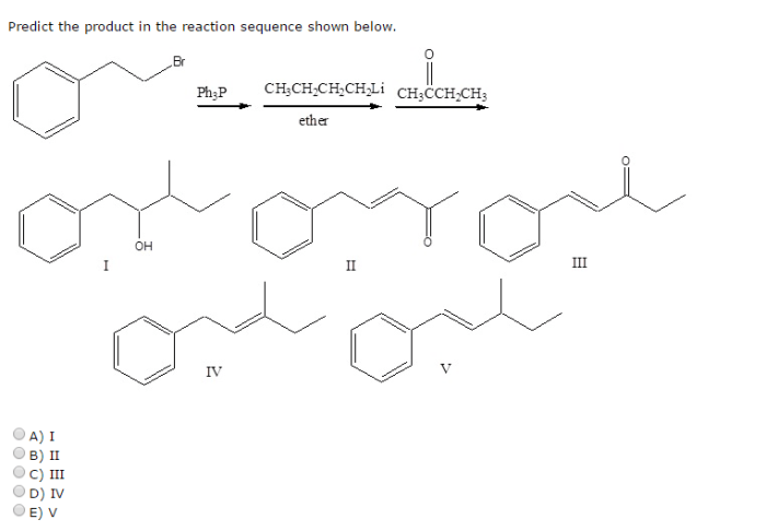 What is the predicted product of the reaction sequence shown